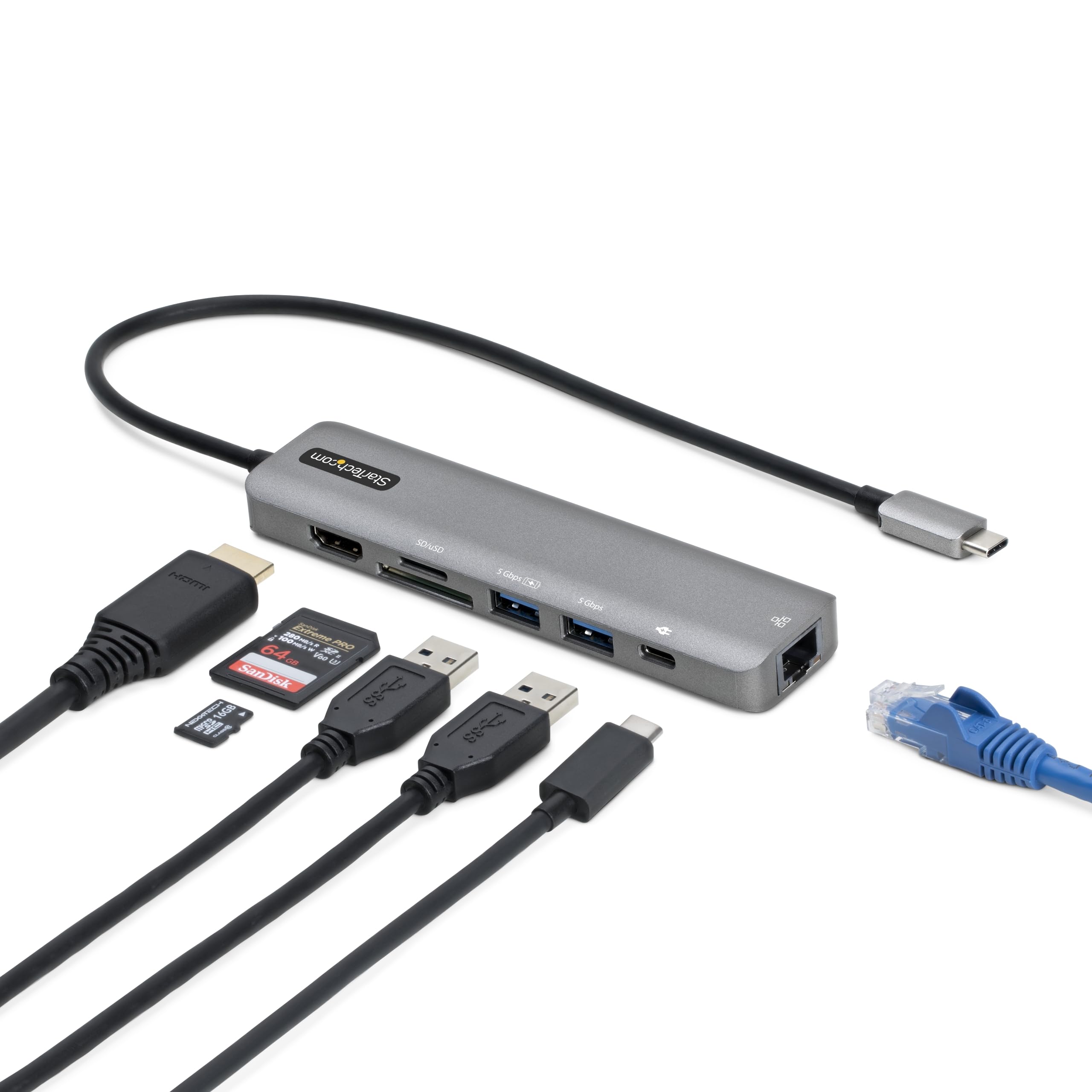 Amazon.com: StarTech.com 7-in-1 USB-C Hub, Extra Long Cable